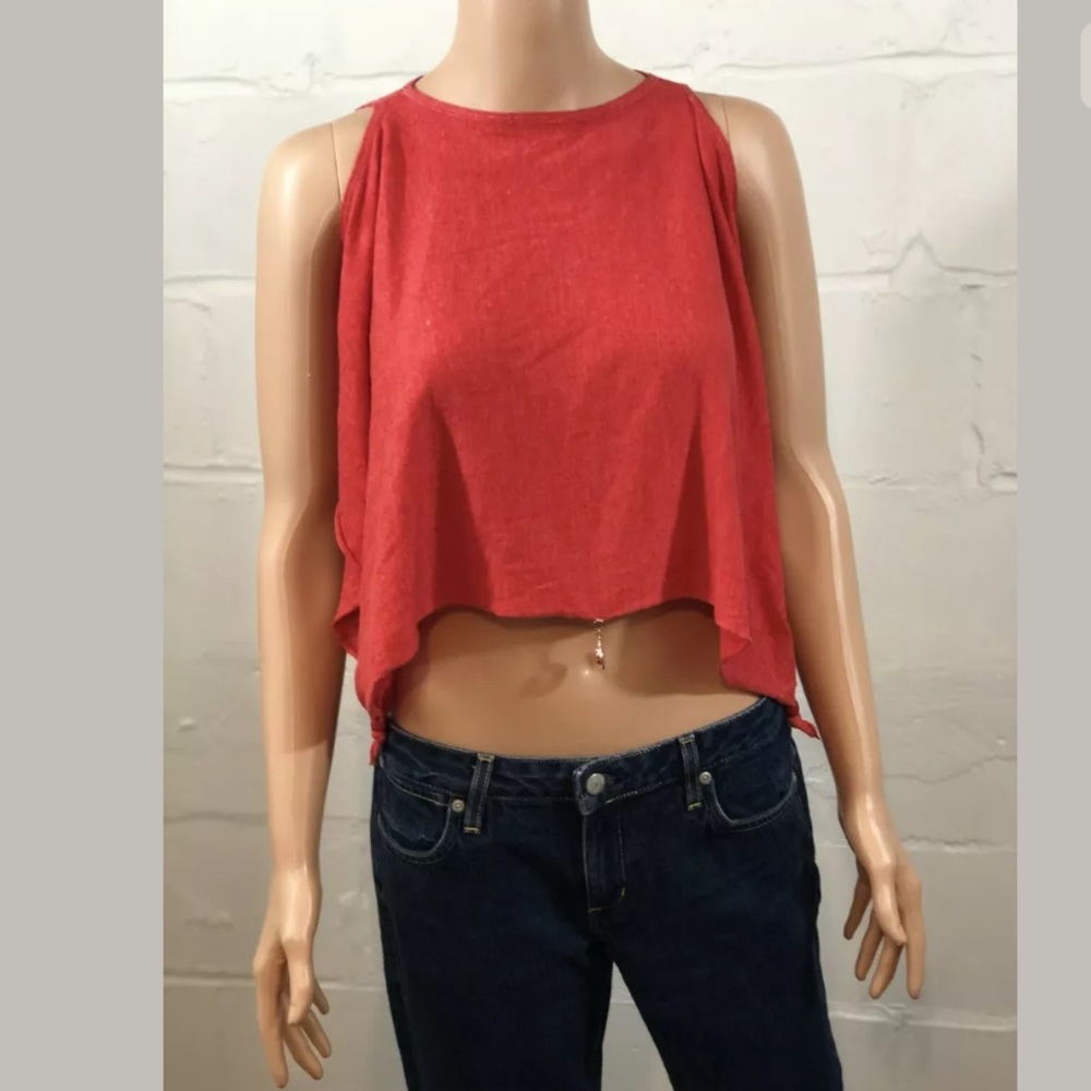 Mantra by Tara Reid Crop Cold Shoulder Poncho Top